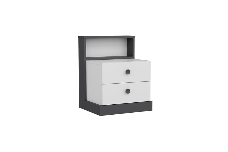 Berdez Nattbord 62x42 cm Antrasitt/Hvit - Hanah Home - Møbler - Bord - Avlastningsbord - Sengebord & nattbord