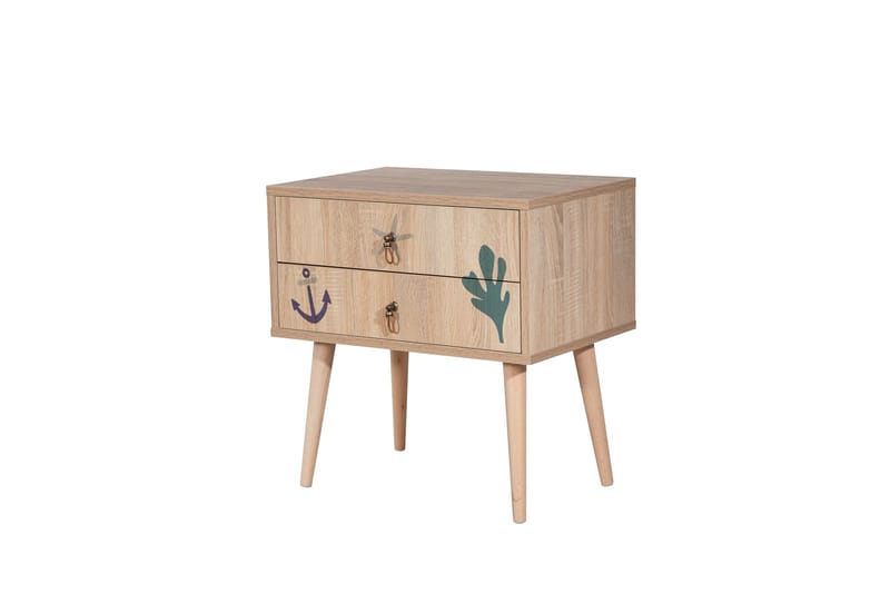 Bertoaria Nattbord 60x40 cm Brun - Hanah Home - Møbler - Bord - Avlastningsbord - Sengebord & nattbord