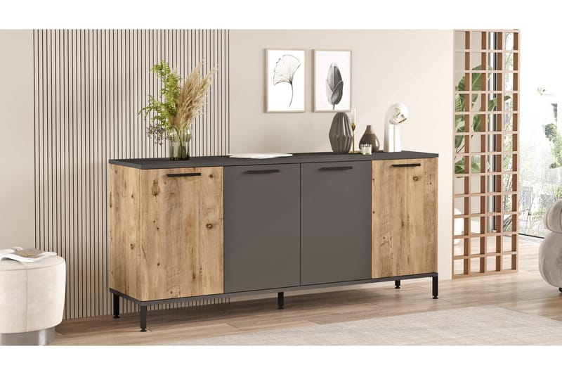 Jagmal Konsollbord 160x71,8 cm Antrasitt/Brun - Hanah Home - Møbler - Bord - Avlastningsbord - Konsollbord