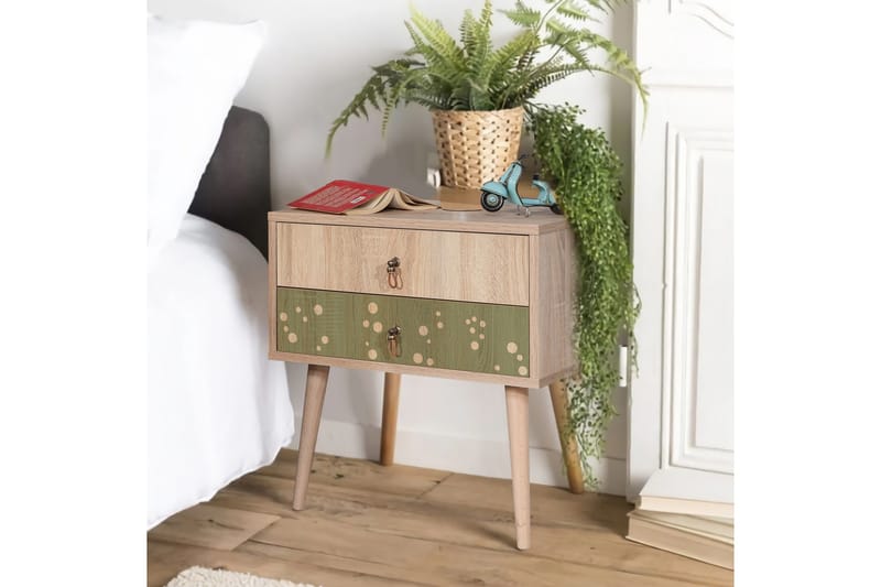 Bertoaria Nattbord 60x40 cm Brun - Hanah Home - Møbler - Bord - Avlastningsbord - Sengebord & nattbord