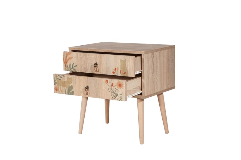 Bertoaria Nattbord 60x40 cm Brun - Hanah Home - Møbler - Bord - Avlastningsbord - Sengebord & nattbord