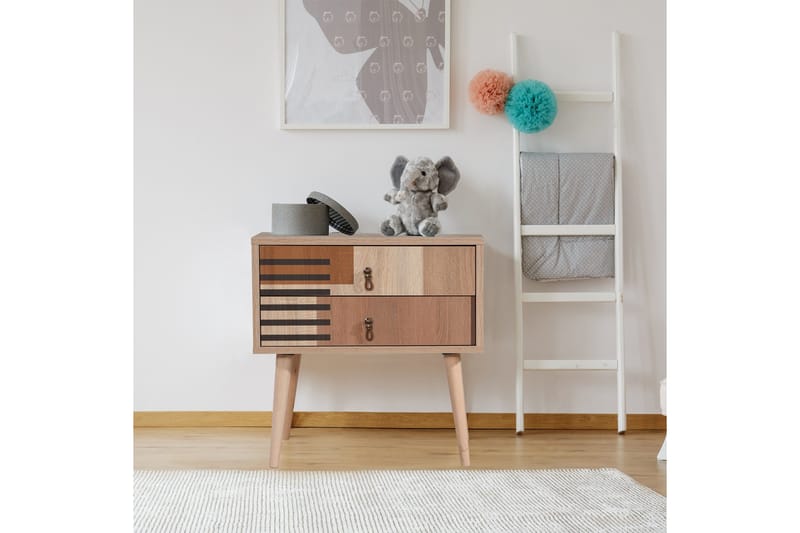 Bertoaria Nattbord 60x40 cm Brun - Hanah Home - Møbler - Bord - Avlastningsbord - Sengebord & nattbord