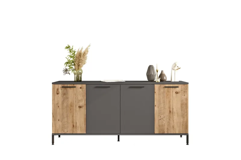 Jagmal Konsollbord 160x71,8 cm Antrasitt/Brun, Hanah Home