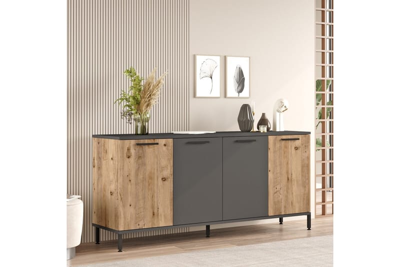 Jagmal Konsollbord 160x71,8 cm Antrasitt/Brun - Hanah Home - Møbler - Bord - Avlastningsbord - Konsollbord