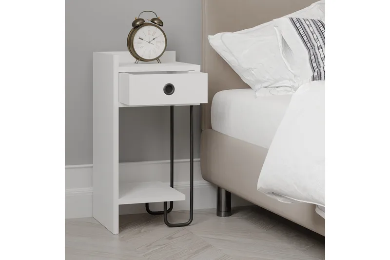 Sirius Nattbord 32x30 cm Hvit - Hanah Home - Møbler - Bord - Avlastningsbord - Sengebord & nattbord