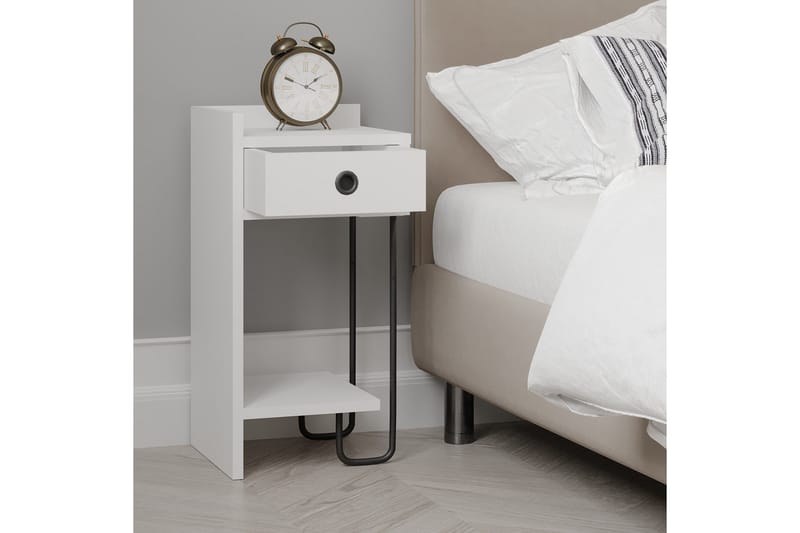 Sirius Nattbord 32x30 cm Hvit - Hanah Home - Møbler - Bord - Avlastningsbord - Sengebord & nattbord