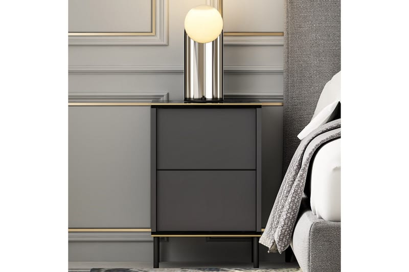 Imaj Nattbord 40x35 cm Antrasitt - Hanah Home - Møbler - Bord - Avlastningsbord - Sengebord & nattbord