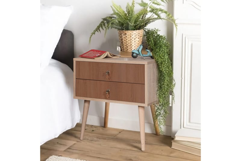 Bertoaria Nattbord 60x40 cm Brun - Hanah Home - Møbler - Bord - Avlastningsbord - Sengebord & nattbord