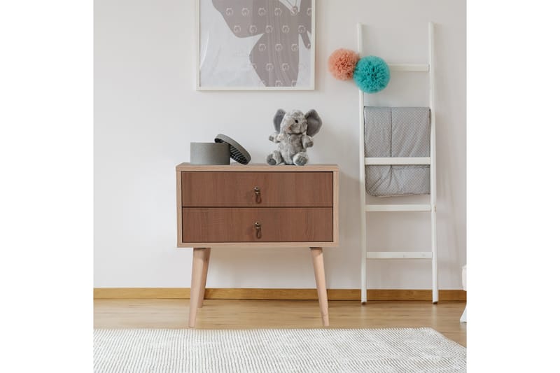 Bertoaria Nattbord 60x40 cm Brun - Hanah Home - Møbler - Bord - Avlastningsbord - Sengebord & nattbord