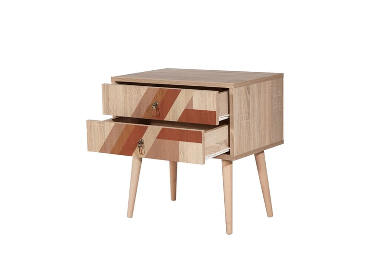 Bertoaria Nattbord 60x40 cm Brun - Hanah Home - Møbler - Bord - Avlastningsbord - Sengebord & nattbord