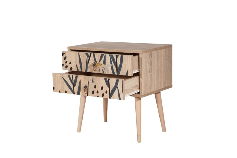 Bertoaria Nattbord 60x40 cm Brun - Hanah Home - Møbler - Bord - Avlastningsbord - Sengebord & nattbord