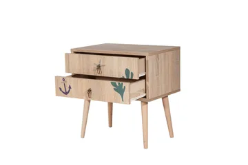 Bertoaria Nattbord 60x40 cm Brun - Hanah Home - Møbler - Bord - Avlastningsbord - Sengebord & nattbord