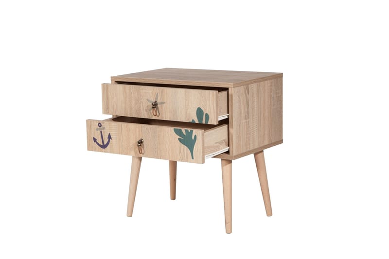 Bertoaria Nattbord 60x40 cm Brun - Hanah Home - Møbler - Bord - Avlastningsbord - Sengebord & nattbord