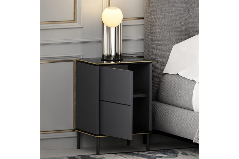 Imaj Nattbord 40x35 cm Antrasitt - Hanah Home - Møbler - Bord - Avlastningsbord - Sengebord & nattbord