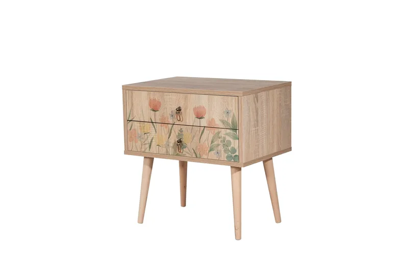 Bertoaria Nattbord 60x40 cm Brun - Hanah Home - Møbler - Bord - Avlastningsbord - Sengebord & nattbord