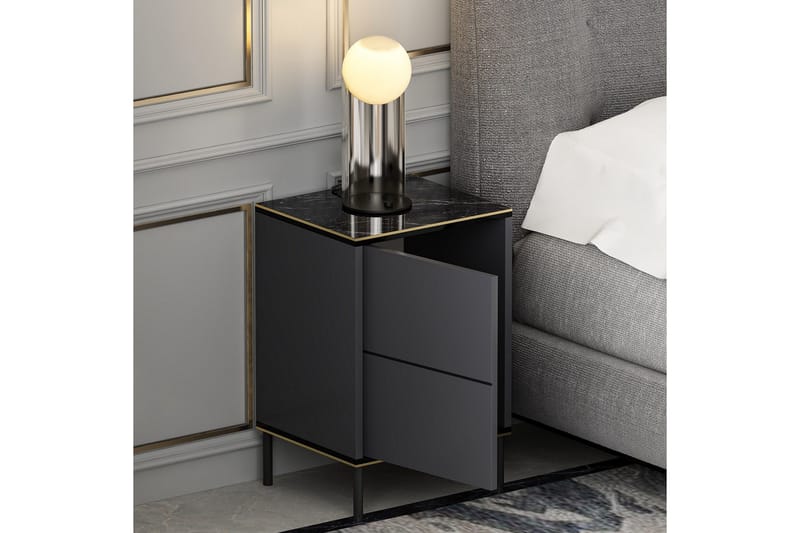 Imaj Nattbord 40x35 cm Antrasitt - Hanah Home - Møbler - Bord - Avlastningsbord - Sengebord & nattbord