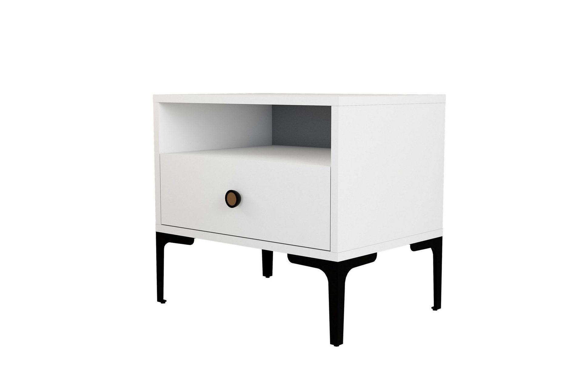 Ameias Nattbord 56x40 cm Hvit - Hanah Home