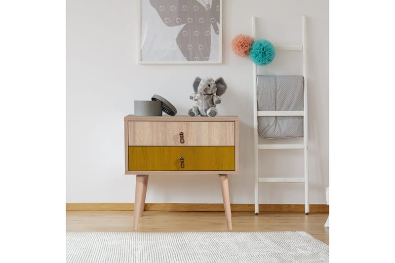 Bertoaria Nattbord 60x40 cm Brun - Hanah Home - Møbler - Bord - Avlastningsbord - Sengebord & nattbord