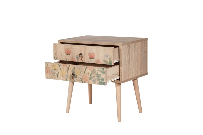 Bertoaria Nattbord 60x40 cm Brun - Hanah Home - Møbler - Bord - Avlastningsbord - Sengebord & nattbord