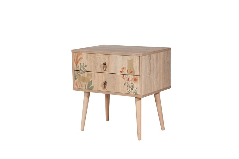 Bertoaria Nattbord 60x40 cm Brun - Hanah Home - Møbler - Bord - Avlastningsbord - Sengebord & nattbord