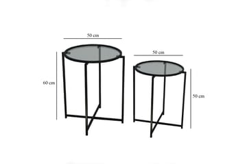 Akeno Sidebord 60x50 cm Svart - Hanah Home - Møbler - Bord - Avlastningsbord - Lampebord & sidebord