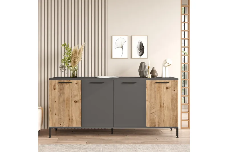 Jagmal Konsollbord 160x71,8 cm Antrasitt/Brun - Hanah Home - Møbler - Bord - Avlastningsbord - Konsollbord