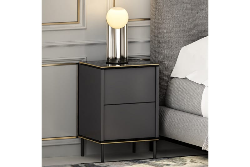 Imaj Nattbord 40x35 cm Antrasitt - Hanah Home - Møbler - Bord - Avlastningsbord - Sengebord & nattbord