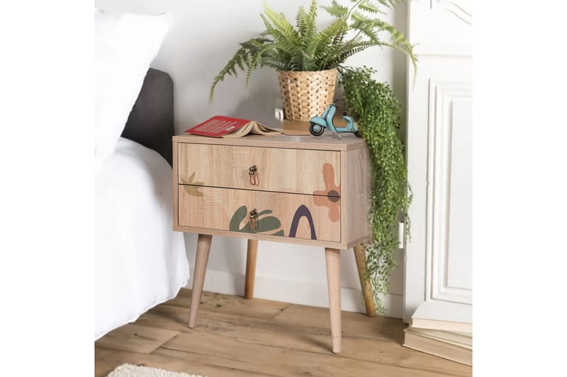 Bertoaria Nattbord 60x40 cm Brun - Hanah Home - Møbler - Bord - Avlastningsbord - Sengebord & nattbord