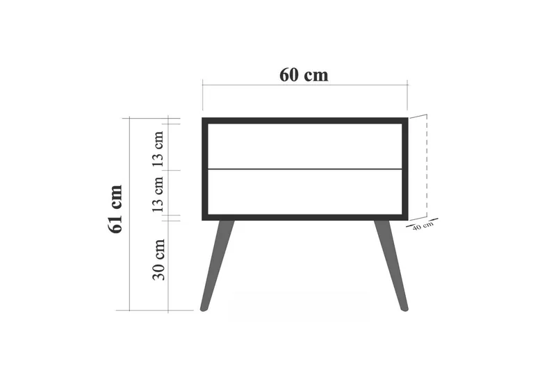 Bertoaria Nattbord 60x40 cm Brun - Hanah Home - Møbler - Bord - Avlastningsbord - Sengebord & nattbord