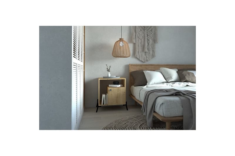 Abadan Nattbord 50 cm - Eik/Sort - Møbler - Bord - Avlastningsbord - Sengebord & nattbord