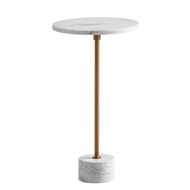 Aelros sidebord 30 cm - hvit marmor med grå årer og gullfarge - Møbler - Bord - Avlastningsbord - Konsollbord