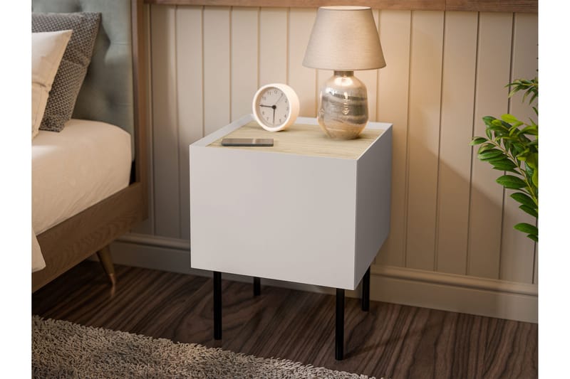Akie Nattbord 40 cm - Beige - Møbler - Bord - Avlastningsbord - Sengebord & nattbord