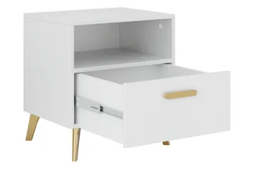 Akihiko Nattbord 40 cm - Hvit - Møbler - Bord - Avlastningsbord - Sengebord & nattbord
