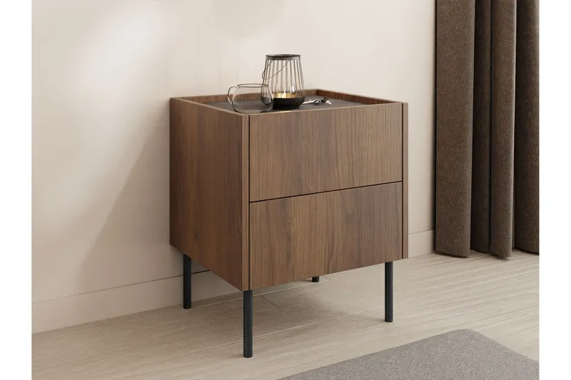 Akihito Nattbord 40 cm - Brun - Møbler - Bord - Avlastningsbord - Sengebord & nattbord