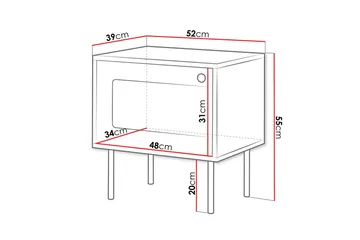 Akilesh Nattbord 52 cm - Hvit - Møbler - Bord - Avlastningsbord - Sengebord & nattbord