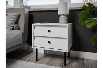 Akilesh Nattbord 52 cm - Hvit - Møbler - Bord - Avlastningsbord - Sengebord & nattbord