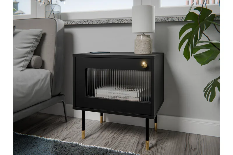 Akilesh Nattbord 52 cm - Svart - Møbler - Bord - Avlastningsbord - Sengebord & nattbord