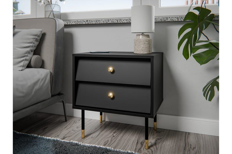 Akilesh Nattbord 52 cm - Svart - Møbler - Bord - Avlastningsbord - Sengebord & nattbord