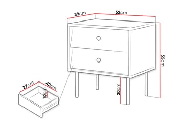 Akilesh Nattbord 52 cm - Svart - Møbler - Bord - Avlastningsbord - Sengebord & nattbord