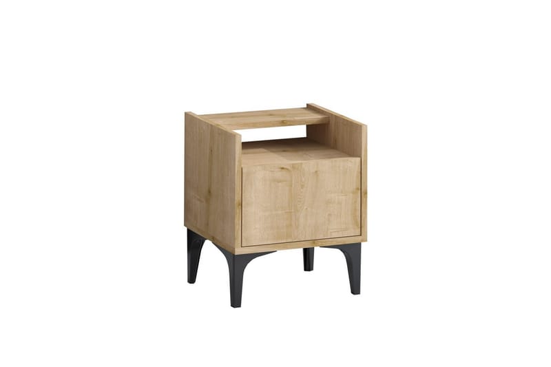 Alitha Nattbord 40 cm - Svart/Mellomfarget tre - Møbler - Bord - Avlastningsbord - Sengebord & nattbord