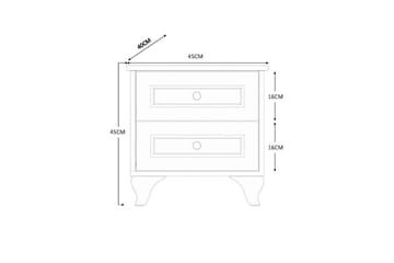 Alwen Nattbord 45 cm - Matt Hvit - Møbler - Bord - Avlastningsbord - Sengebord & nattbord