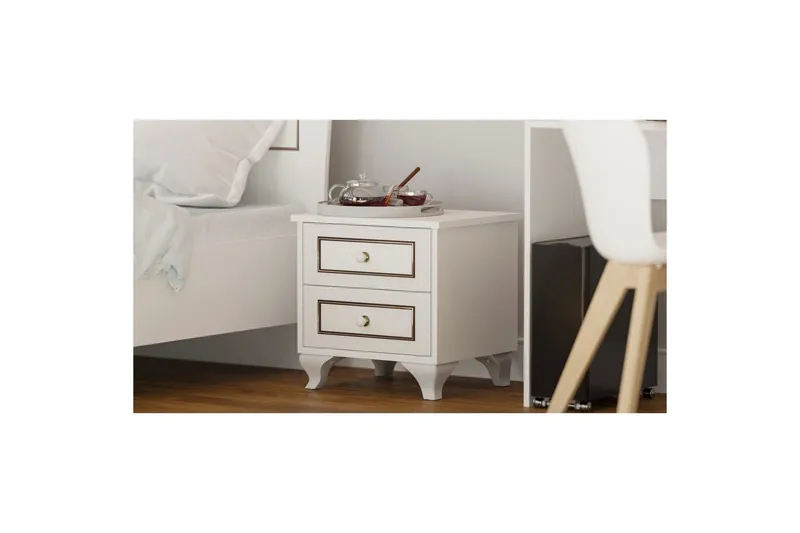 Alwen Nattbord 45 cm - Matt Hvit - Møbler - Bord - Avlastningsbord - Sengebord & nattbord