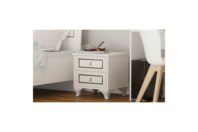 Alwen Nattbord 45 cm - Matt Hvit - Møbler - Bord - Avlastningsbord - Sengebord & nattbord