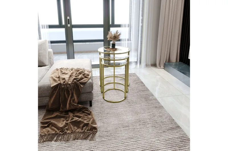 Alyasmin Settbord 34 cm - Gull/Gjennomsiktig - Møbler - Bord - Avlastningsbord - Settbord