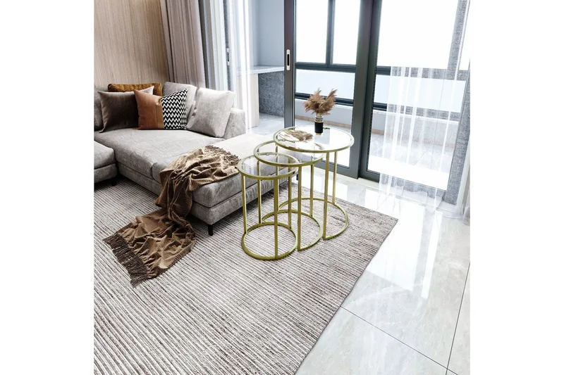 Alyasmin Settbord 34 cm - Gull/Gjennomsiktig - Møbler - Bord - Avlastningsbord - Settbord