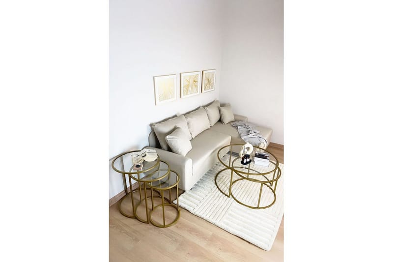 Alyasmin Settbord 34 cm - Gull/Gjennomsiktig - Møbler - Bord - Avlastningsbord - Settbord