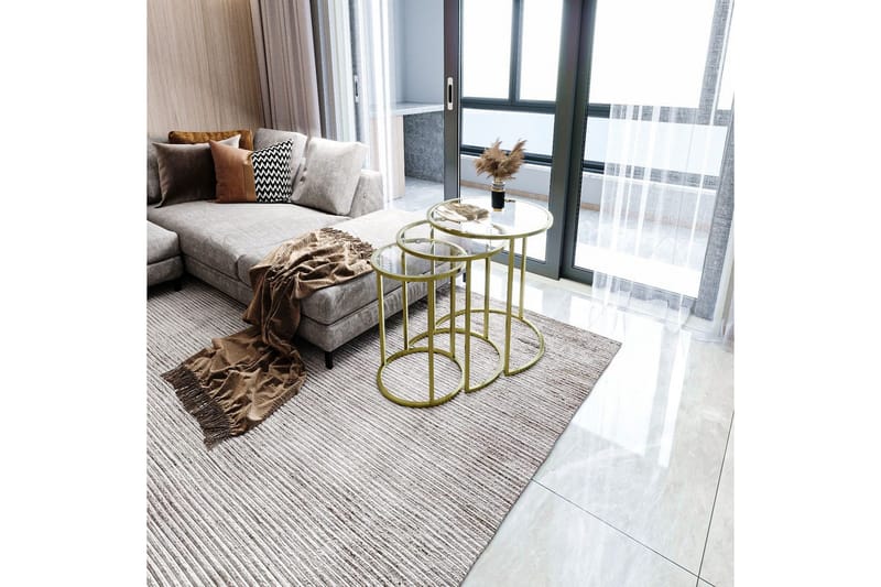 Alyasmin Settbord 34 cm - Gull/Gjennomsiktig - Møbler - Bord - Avlastningsbord - Settbord