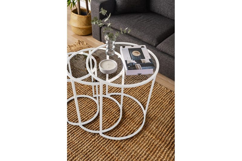 Alyasmin Settbord 34 cm - Hvit/Gjennomsiktig - Møbler - Bord - Avlastningsbord - Settbord