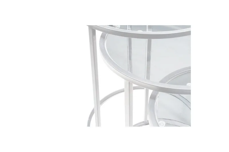 Alyasmin Settbord 34 cm - Hvit/Gjennomsiktig - Møbler - Bord - Avlastningsbord - Settbord