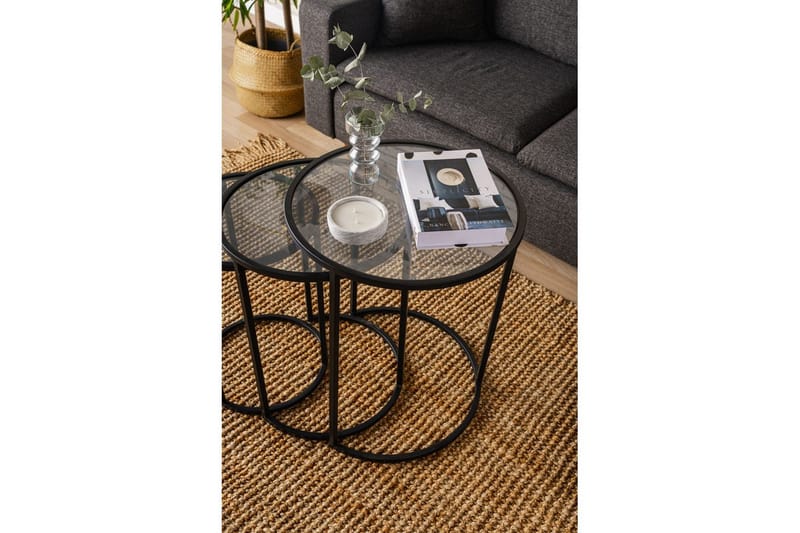 Alyasmin Settbord 50 cm - Sort/Gjennomsiktig - Møbler - Bord - Avlastningsbord - Settbord